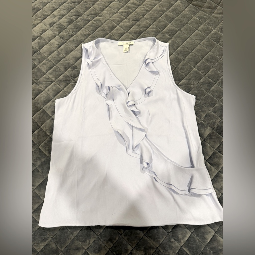 WHBM size medium light blue sleeveless blouse